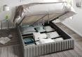 Naples Ottoman Eire Linen Grey  Single Bed Frame Only