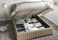 Naples Ottoman Eire Linen Natural Compact Double Bed Frame Only