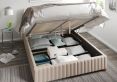 Naples Ottoman Eire Linen Off White Compact Double Bed Frame Only