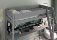 Estella Grey High Sleeper Bed Frame With Gaming Desk