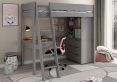 Estella Grey High Sleeper Bed Frame With Chest, Cube & Corner Desk