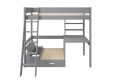 Estella Grey High Sleeper Bed Frame With Desk & Black Futon