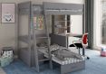 Estella Grey High Sleeper Bed Frame With Desk & Grey Futon