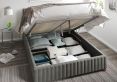 Naples Ottoman Granite Kimiyo Linen Single Bed Frame Only
