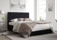 Naples Ottoman Ebony Mirazzi Velvet Single Bed Frame Only