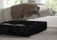 Naples Ottoman Ebony Mirazzi Velvet Single Bed Frame Only