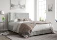 Naples Ottoman Silver Mirazzi Velvet Single Bed Frame Only