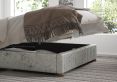Naples Ottoman Silver Mirazzi Velvet Single Bed Frame Only