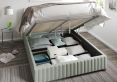 Naples Ottoman Pastel Cotton Eau De Nil Single Bed Frame Only