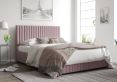 Naples Ottoman Plush Velvet Blush Single Bed Frame Only
