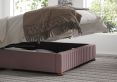 Naples Ottoman Plush Velvet Blush Single Bed Frame Only