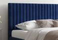 Naples Ottoman Plush Velvet Navy Single Bed Frame Only