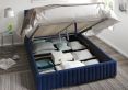 Naples Ottoman Plush Velvet Ochre Super King Size Bed Frame Only