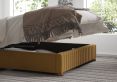 Naples Ottoman Plush Velvet Ochre Double Bed Frame Only