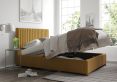 Naples Ottoman Plush Velvet Ochre Single Bed Frame Only