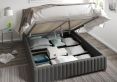 Naples Ottoman Plush Velvet Steel Single Bed Frame Only