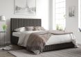 Naples Ottoman Charcoal Saxon Twill Single Bed Frame Only