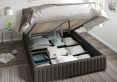 Naples Ottoman Charcoal Saxon Twill Single Bed Frame Only