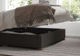 Naples Ottoman Charcoal Saxon Twill Single Bed Frame Only