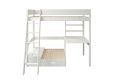 Estella White High Sleeper Bed Frame With Desk & Grey Futon