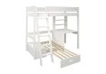 Estella White High Sleeper Bed Frame With Desk & Grey Futon