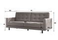 Florence Pocket Rest Linear Grey Sofa Bed