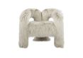 Montrose Ivory Faux Mongolian Fur Upholstered Accent Chair