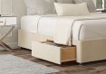 2 Drawer Naples Cream Upholstered Double Base Only