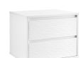 Fusion 2 Drawer Bedside White With Stainless Steel Feet