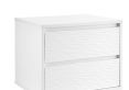 Fusion 2 Drawer Bedside White With Pink Copper Feet