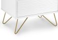 Fusion 2 Drawer Bedside White With Brass Feet