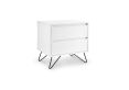 Fusion 2 Drawer Bedside White With Black Feet