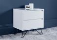 Fusion 2 Drawer Bedside White With Black Feet