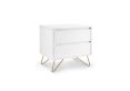 Fusion 2 Drawer Bedside White With Brass Feet