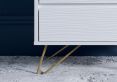 Fusion 2 Drawer Bedside White With Brass Feet