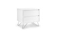 Fusion 2 Drawer Bedside White With Stainless Steel Feet