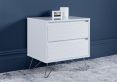 Fusion 2 Drawer Bedside White With Stainless Steel Feet