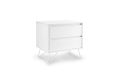 Fusion 2 Drawer Bedside White With White Feet