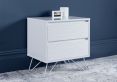 Fusion 2 Drawer Bedside White With White Feet