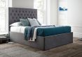 Maxi Charcoal Velvet Upholstered Ottoman Storage Bed Frame Only