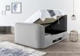 Carmel Ottoman Mid Grey Upholstered King Size TV Bed Frame