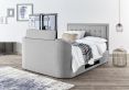 Carmel Ottoman Mid Grey Upholstered King Size TV Bed Frame