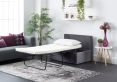 Footstool Pull Out Plush Velvet Grey Bed