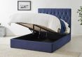 Waldorf Blue Velvet Upholstered Ottoman Storage Bed Frame
