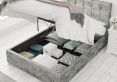 Hemsley Ottoman Distressed Velvet Platinum Compact Double Bed Frame Only