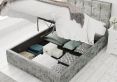 Hemsley Ottoman Distressed Velvet Platinum Double Bed Frame Only