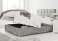 Hemsley Ottoman Distressed Velvet Platinum Double Bed Frame Only