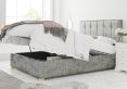 Hemsley Ottoman Distressed Velvet Platinum King Size Bed Frame Only