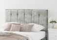 Hemsley Ottoman Distressed Velvet Platinum Double Bed Frame Only