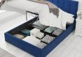 Hemsley Ottoman Plush Velvet Navy King Size Bed Frame Only